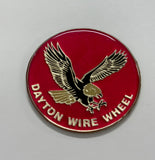 DAYTON WIRE WHEEL EMBLEM EAGLE MAGENTA ONE (1)