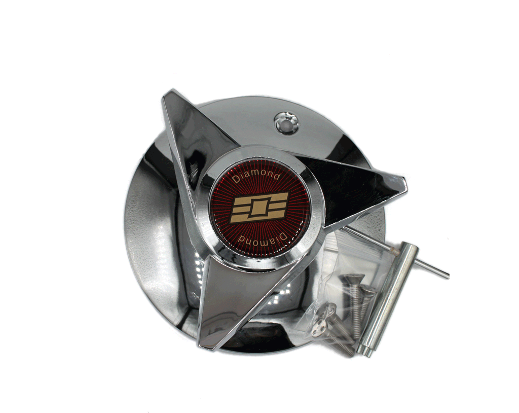 LA WIRE DIAMOND LUXOR ROADSTER CENTER CAPS BOLT ON 3 BAR FLUTED SPINNE