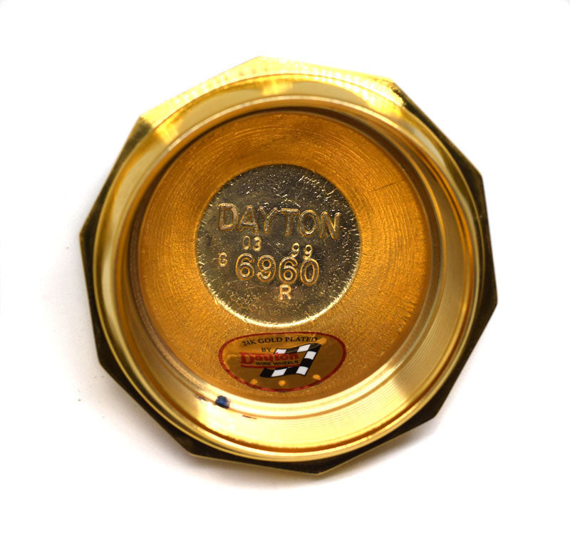 DAYTON WIRE WHEELS BULLET KNOCK OFF 10 SIDE 24K GOLD NEW RIGHT 6960