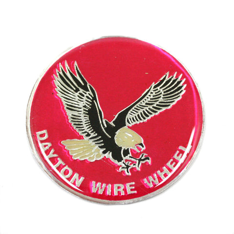 DAYTON WIRE WHEEL EMBLEM EAGLE MAGENTA ONE (1)