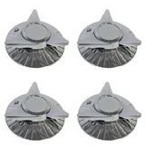 LA WIRE CENTER CAPS BOLT ON 3 BAR FLUTED SPINNERS NEW SET OF 4