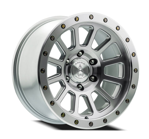 17" Arena Wheel A105 Ammo Gloss Silver Machined Off Road Rims