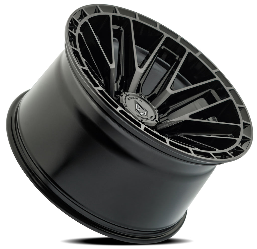 22x10 Arena Wheel A114 Battle Gloss Black W/ Machined DDT Face and Lip ...