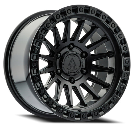 17" Arena Wheel A101 Mesa Satin Black Center with Gloss Black Lip