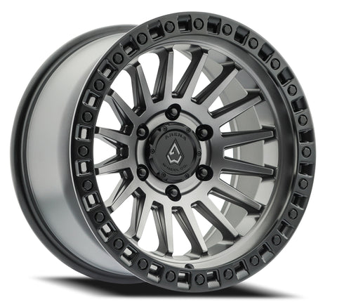 17" Arena Wheel A101 Mesa Gunmetal Center with Satin Black Lip