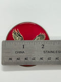 DAYTON WIRE WHEEL EMBLEM EAGLE MAGENTA ONE (1)