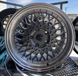 17X8 Versus VS08 Matte Gunmetal Machined Lip 5x120 Set of 4