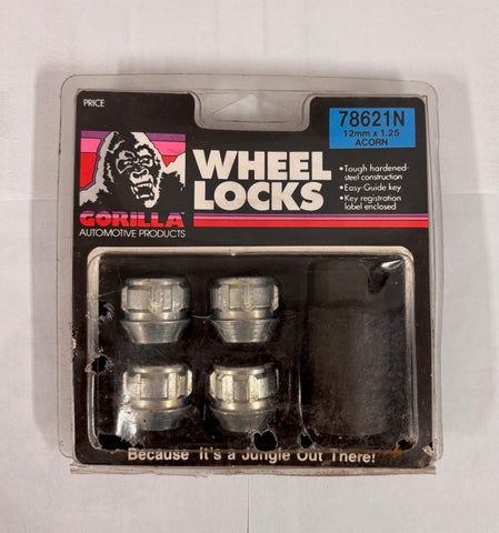 Gorilla Acorn Open End Chrome Wheel Locks 78621N 12mm X 1.25 Thread Size
