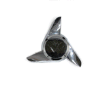 3 BAR CHROME SPINNER WIRE WHEEL CENTER CAP BOLT ON