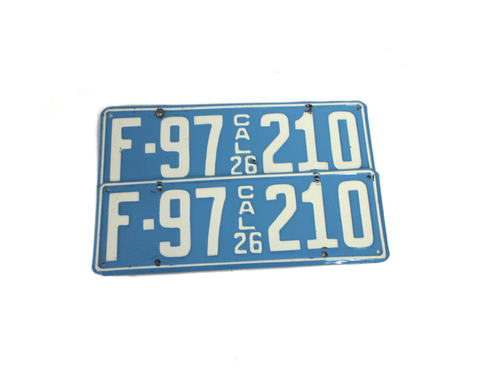 1926 VINTAGE FORD MODEL T CALIFORNIA LICENSE PLATE TAG ANTIQUE