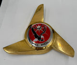 3 BAR GOLD SPINNERS LA WIRE WHEEL CENTER CAP BOLT ON LA36B USED