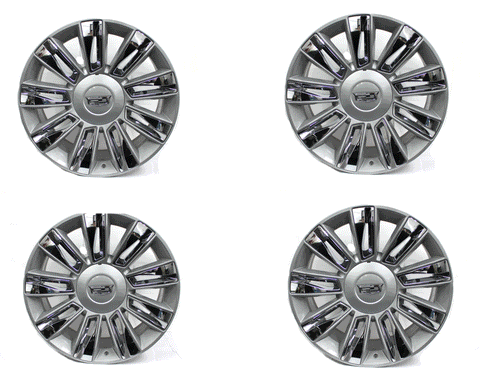22" Cadillac Escalade Wheels Silver Chrome Inserts 2015-2018 OEM 4740 Set 4