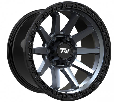 17" TW Wheels Rims T21 Off Road Matte Black Gunmetal 6 lugs Trucks Set of 4
