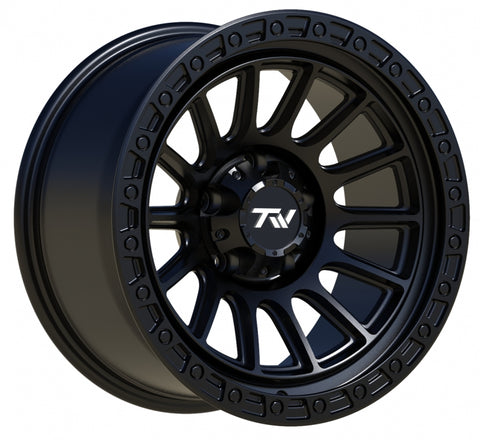 17" TW Wheels Rims T22 Off Road Matte Black 6 lug Trucks Set of 4