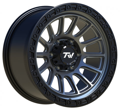 17" TW Wheels Rims T22 Off Road Matte Black Gunmetal Face Chevy GMC Nissan