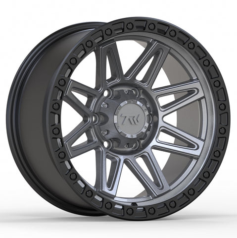 17" TW Wheels Rims T23 Vector Off Road Matte Black Gunmetal 6 lugs Set of 4