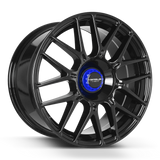 18X8.5 Versus VS22 Gloss Black Blue Center Cap 5x108/114.3 Set of 4