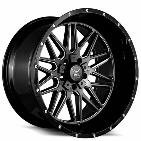 20" Force Offroad Force F44 Gloss Black Milled 20x10