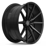 Inovit Frixion 5 Wheels 19x8.5 19x9.5 Black Machined Face Milled Ball Cut Dark Tint Satin