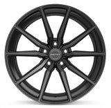 Inovit Frixion 5 Wheels 19x8.5 19x9.5 Black Machined Face Milled Ball Cut Dark Tint Satin