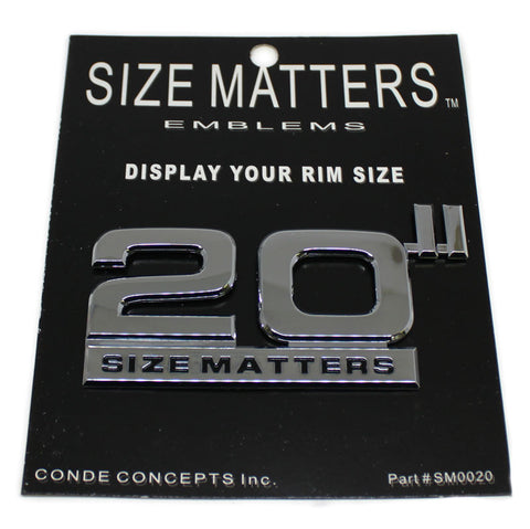 20" SIZE MATTERS EMBLEMS DECAL SM0020