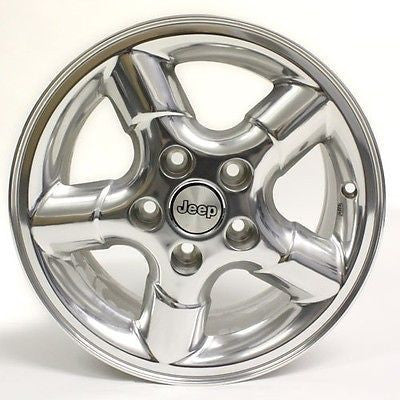 15" JEEP WRANGLER 2000 POLISHED WHEELS OEM 9032 15X7
