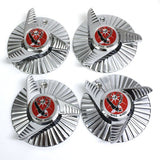 LA WIRE WHEEL CENTER CAPS BOLT ON 3 BAR FLUTED SPINNERS