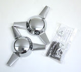 3 BAR CHROME KNOCK OFFS CLASSIC UNIVERSAL SPINNERS NEW SET OF 2 PLASTIC