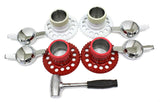 2 BAR ZENITH KNOCKS OFFS CHROME WIRE WHEEL LEAD HAMMER ADAPTERS