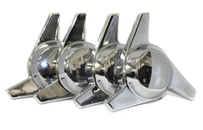 3 BAR SWEPT CHROME KNOCK OFFS CLASSIC UNIVERSAL SPINNERS SET OF 4