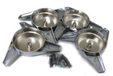 3 BAR SWEPT CHROME KNOCK OFFS CLASSIC UNIVERSAL SPINNERS SET OF 4