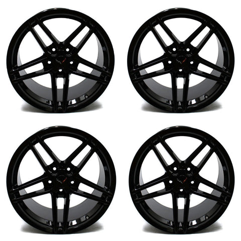 18" CORVETTE C6 GRAND SPORT Z06 2010 2011 2012 2013 GLOSS BLACK OEM 5342 5347