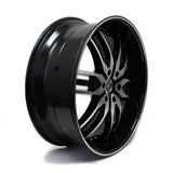 24" F5 RACING WHEEL F5-125B BLACK MACHINED FINISH 24X9.5 NEW