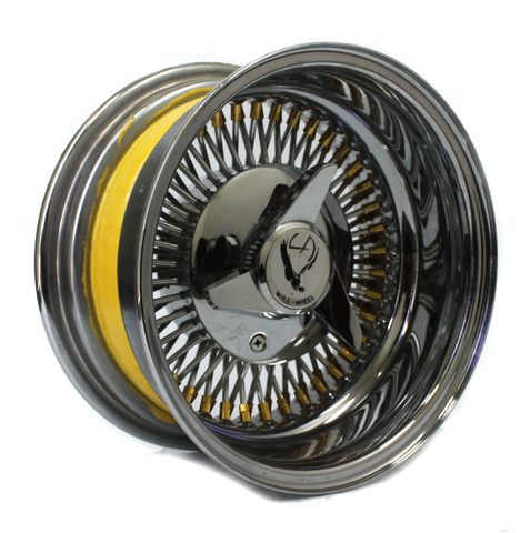 14x7 Wire Wheel 80 Spoke Gold Nipple Reverse LA Wire Deep Dish