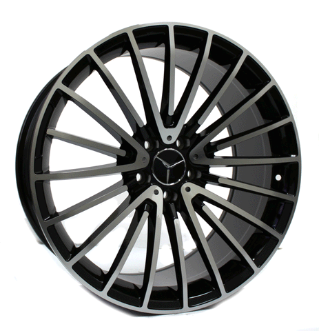 20" Mercedes Benz S-Class S580 S560 S600 S400 S450 2022 Staggered Black Machined