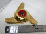 3 BAR SWEPT GOLD SPINNER WIRE WHEEL THREADED METAL