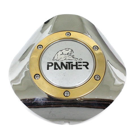 PANTHER WHEEL CHROME GOLD CENTER CAP 15X7 15X8
