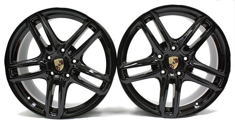 19" PORSCHE PANAMERA 2010 2011 2012 OEM WHEELS 67386 67388 BLACK (4) STAGGERED