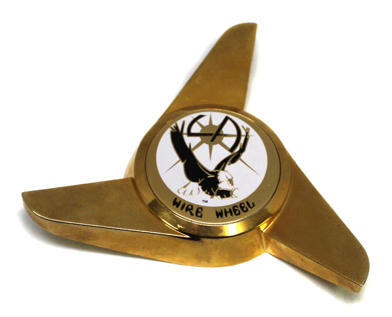 3 BAR GOLD SPINNERS LA WIRE WHEEL CENTER CAP BOLT ON LA36B 3 BAR GOLD SPINNERS LA WIRE WHEEL CENTER CAP BOLT ON LA36B