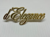 Cadillac d'Elegance Logo White and Gold Roof Emblem Badge Vintage