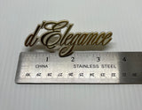 Cadillac d'Elegance Logo White and Gold Roof Emblem Badge Vintage