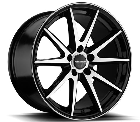 20" VERSUS WHEELS VS73 BLACK WITH MACHINED FACE